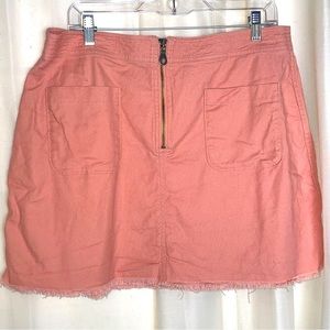 Madewell Raw Edge Hem Zip Mini Skirt